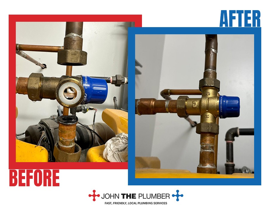 Gas line repair, before and after, by John The Plumber